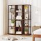 12-Cube Multi-Purpose 5-Tier Cube Storage Bookcase with Rustic Finish and Black Metal Frame